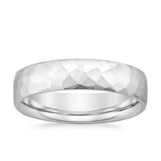 Matte Hammered Men's Wedding Ring