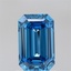 0.98 Ct. Fancy Vivid Blue Emerald Lab Grown Diamond