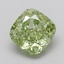2.03 Ct. Fancy Vivid  Green Cushion Lab Grown Diamond