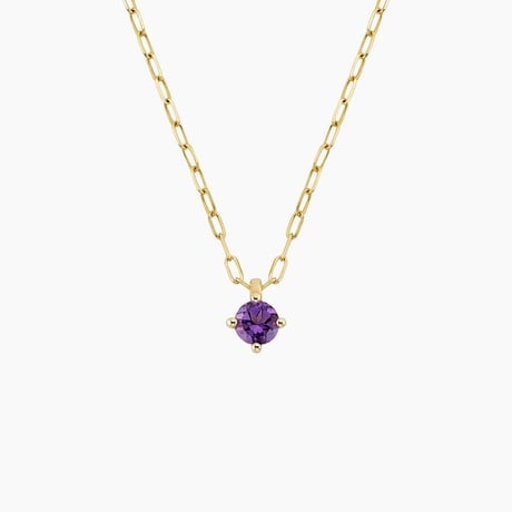 Amethyst Paperclip Chain Pendant
