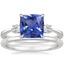 Platinum Selene Diamond Ring (1/10 ct. tw.) with Petite Comfort Fit Wedding Ring