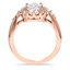 Rose Gold Oval Halo Diamond Ring with Accents, smallside view