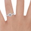 18K White Gold Rialto Diamond Ring, smallzoomed in top view on a hand