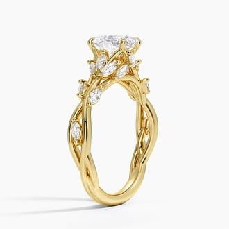 Secret Garden with 1ct Oval Certified Lab Diamond in 18K Yellow Gold