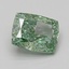 1.56 Ct. Fancy Vivid Green Cushion Lab Grown Diamond
