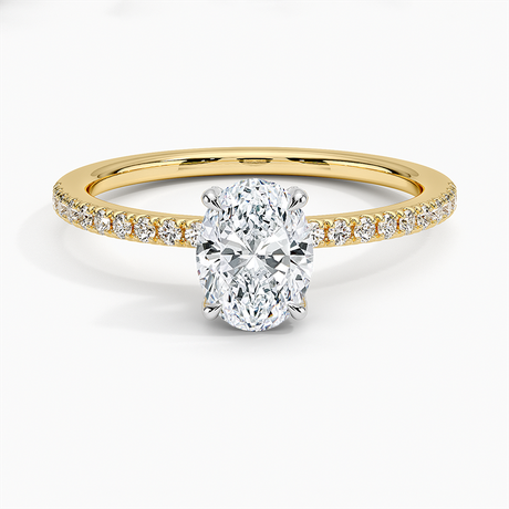 Mixed Metal Hidden Diamond Accent Engagement Ring