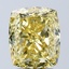 4.06 Ct. Fancy Vivid Yellow Cushion Lab Grown Diamond