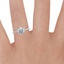 18K White Gold Phoebe Diamond Ring, smallzoomed in top view on a hand