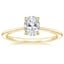 18K Yellow Gold Petite Secret Halo Diamond Ring, smalltop view