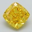 2.30 Ct. Fancy Vivid Yellow Cushion Lab Grown Diamond