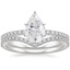 18KW Moissanite Ballad Diamond Ring (1/8 ct. tw.) with Flair Diamond Ring (1/6 ct. tw.), smalltop view