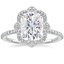 Platinum Reina Halo Diamond Ring, smalltop view
