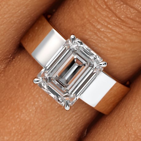 Thick Solitaire Engagement Ring