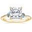 18K Yellow Gold Camellia Indigo Milgrain Ring, smalltop view