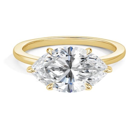East-West Solitaire Engagement Ring