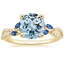 18K Yellow Gold Luxe Willow Sapphire and Diamond Ring (1/8 ct. tw.), smalltop view