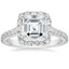 Platinum Sienna Halo Half Coverage Diamond Ring, smalltop view