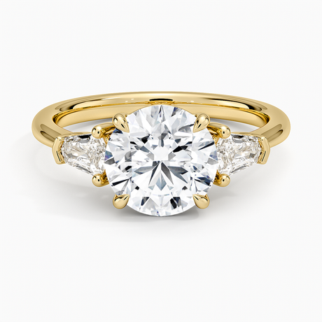 18K Yellow Gold Shield Cut Three Stone Diamond Ring (1/4 ct. tw.)