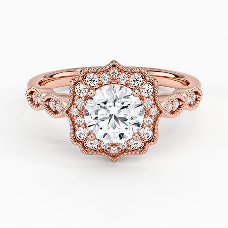 Vintage Halo Engagement Ring - Cadenza