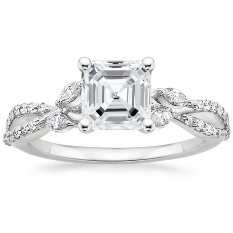 18K White Gold Luxe Willow Diamond Ring (1/4 ct. tw.) with Luxe Winding Willow Diamond Ring (1/4 ct. tw.)