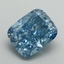 12.55 Ct. Fancy Vivid Malibu Blue Cushion Lab Grown Diamond