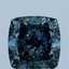 3.15 Ct. Fancy Vivid Green Blue Cushion Lab Grown Diamond