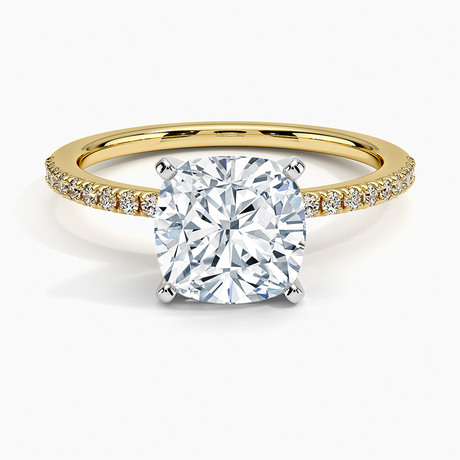 18K Yellow Gold Ballad Half Coverage Diamond Ring (1/8 ct. tw.)