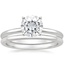 18KW Moissanite Four-Prong Petite Comfort Fit Bridal Set, smalltop view