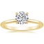18K Yellow Gold Petal 1.5mm Diamond Ring, smalltop view