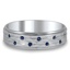 Custom Hammered Flush Sapphire Band