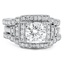 Custom Contoured Pave Milgrain Diamond Bridal Set