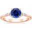 14K Rose Gold Nadia Diamond Ring, smalltop view