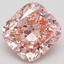 3.08 Ct. Fancy Vivid  Pink Cushion Lab Grown Diamond