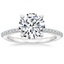 18K White Gold Delicate Shared Prong Diamond Ring, smalltop view