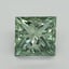 1.70 Ct. Fancy Vivid Green Princess Lab Grown Diamond
