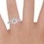 18K White Gold Tressa Split Shank Diamond Ring, smallzoomed in top view on a hand