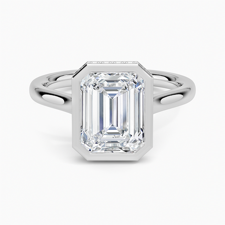 18K White Gold Luna Hidden Halo Diamond Ring
