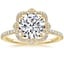 18K Yellow Gold Reina Halo Diamond Ring, smalltop view