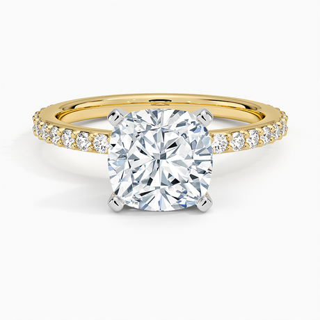 18K Yellow Gold Petite Shared Prong Three-Quarter Coverage Diamond Ring (1/3 ct. tw.)