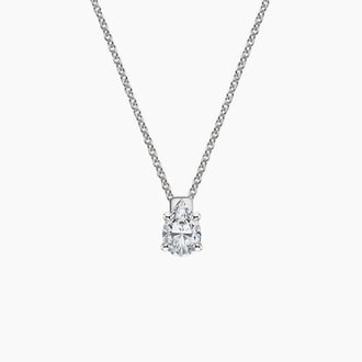 Floating Solitaire Pendant in 18K White Gold