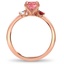 Ombré Ruby and Peach Sapphire Diamond Ring, smallside view