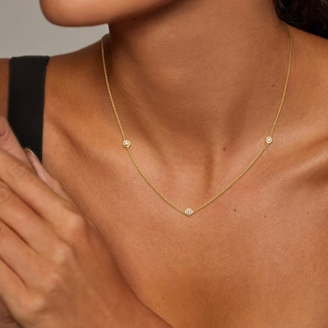 Bezel Strand 18 in. Diamond Necklace (1/6 ct. tw)