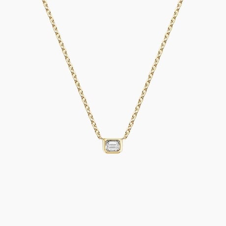 Emerald Lab Diamond Bezel Solitaire Pendant