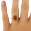 The Rosalinde Ring, smallzoomed in top view on a hand