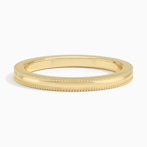 14k outlet Yellow Gold 1.5mm Milgrain Men's/Ladies Wedding Band Ring