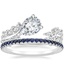 18K White Gold Sweeping Ivy Diamond Ring (1/2 ct. tw.) with Luxe Ballad Sapphire Ring