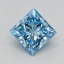0.49 Ct. Fancy Vivid Blue Princess Lab Grown Diamond