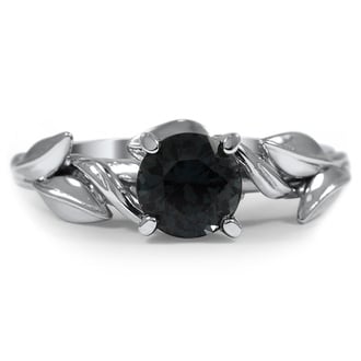 Custom Solitaire Leaf Ring