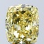 3.04 Ct. Fancy Vivid Yellow Cushion Lab Grown Diamond