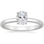 Platinum Comfort Fit 2mm Solitaire Ring, smalltop view